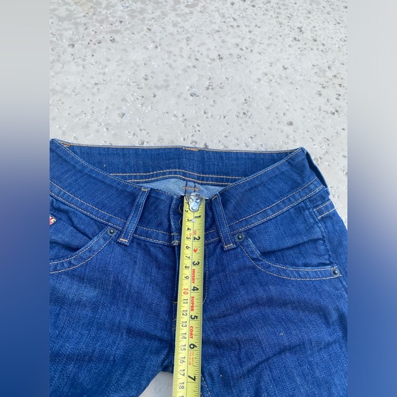 Hudson dark wash jeans size 24 bootcut low rise 2 button with zipper on front - Picture 13 of 16